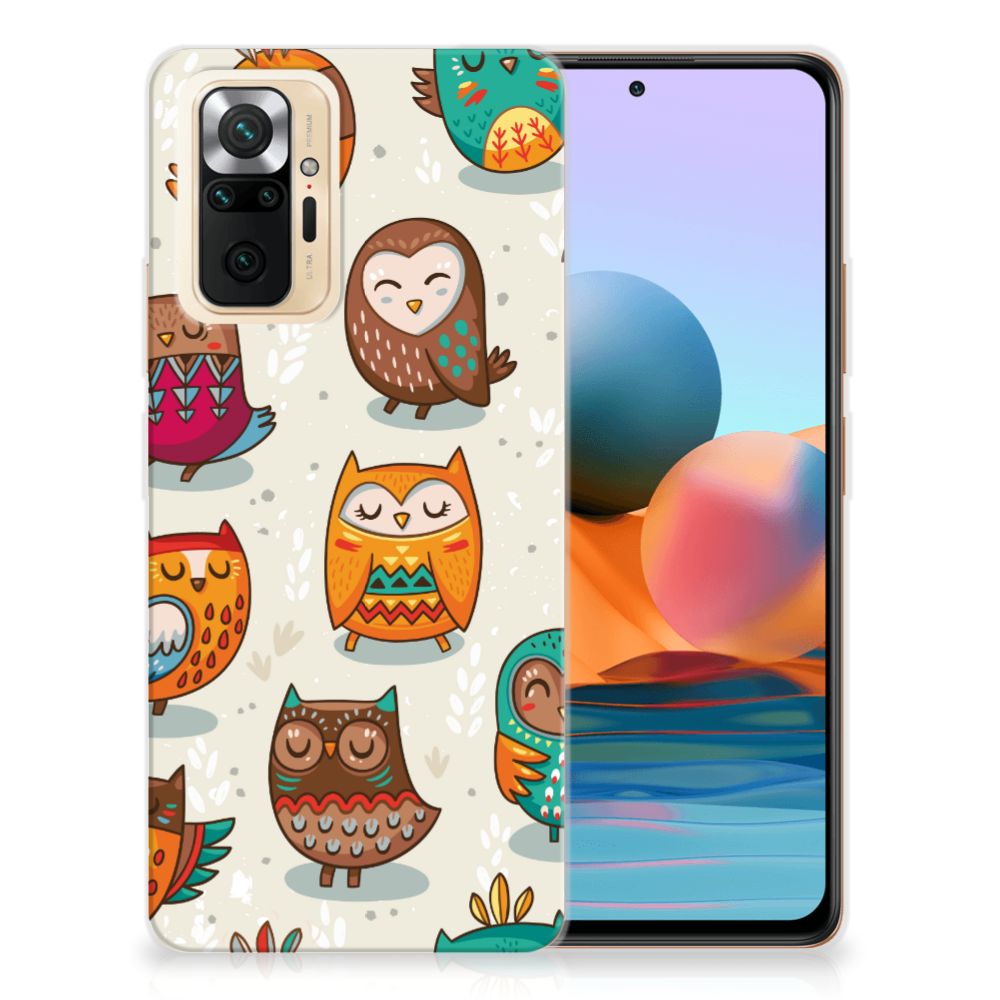 Xiaomi Redmi Note 10 Pro TPU Hoesje Vrolijke Uilen