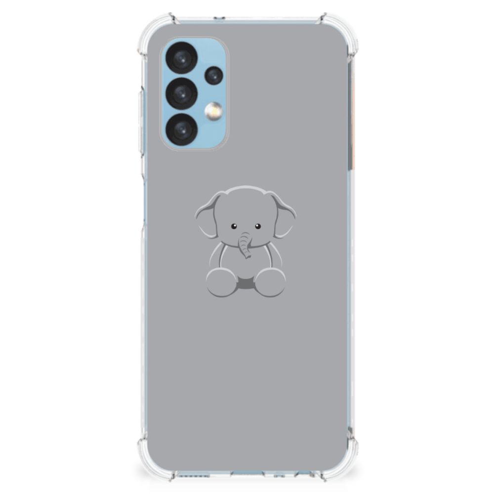 Samsung Galaxy A13 (4G) Stevig Bumper Hoesje Grijs Baby Olifant