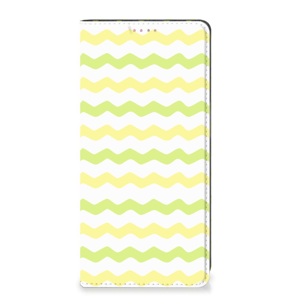 OPPO A54 5G | A74 5G | A93 5G Hoesje met Magneet Waves Yellow - B2C Telecom