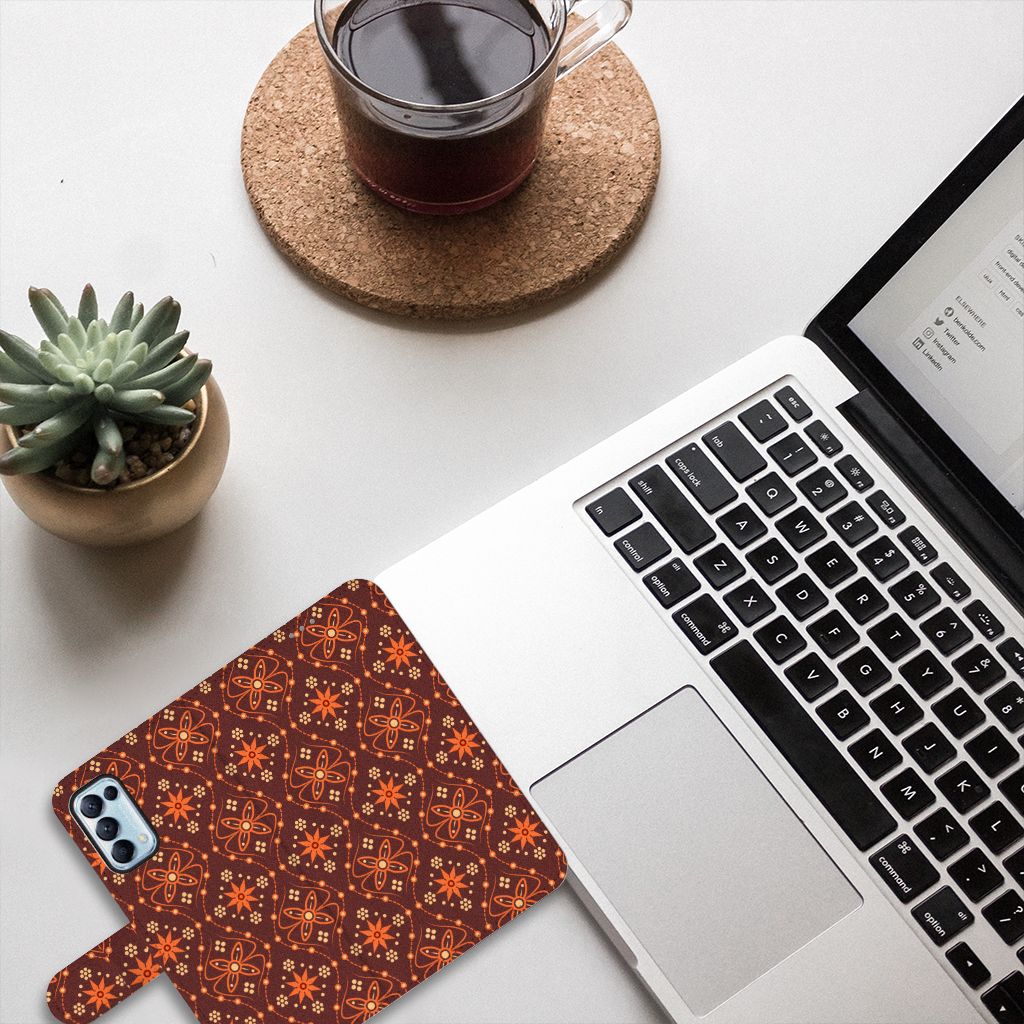 OPPO Find X3 Lite Telefoon Hoesje Batik Brown