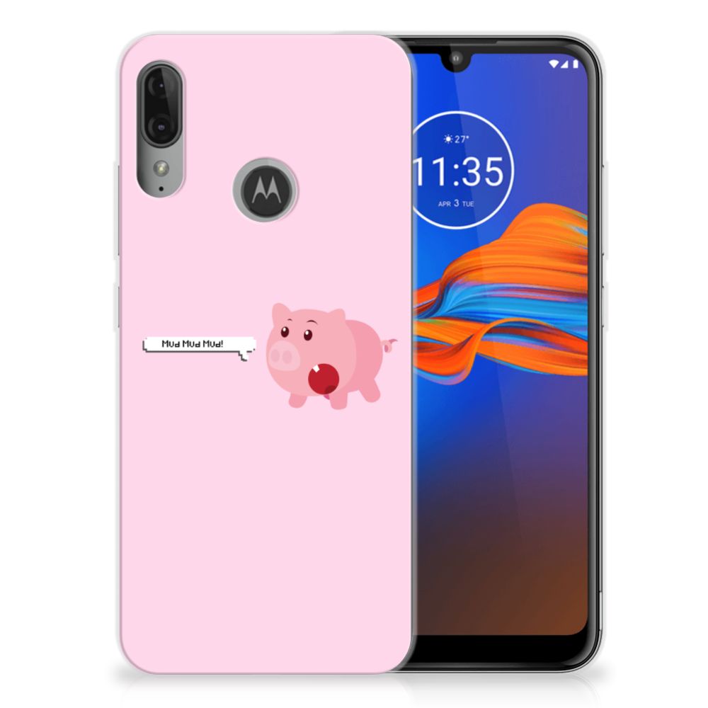 Motorola Moto E6 Plus Telefoonhoesje met Naam Pig Mud
