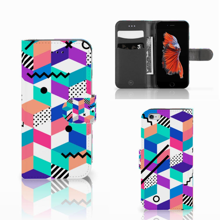 Apple iPhone 6 | 6s Book Case Blokken Kleurrijk