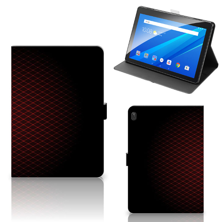 Lenovo Tab E10 Tablet Hoes Geruit Rood