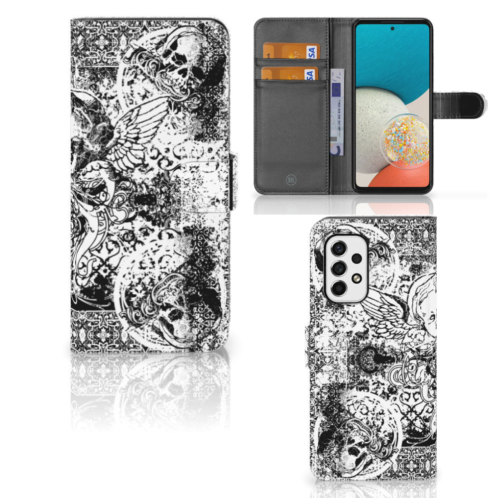 Telefoonhoesje met Naam Samsung Galaxy A53 Skulls Angel