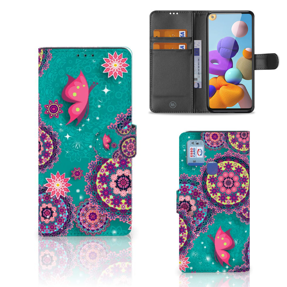 Samsung Galaxy A21s Hoesje Cirkels en Vlinders