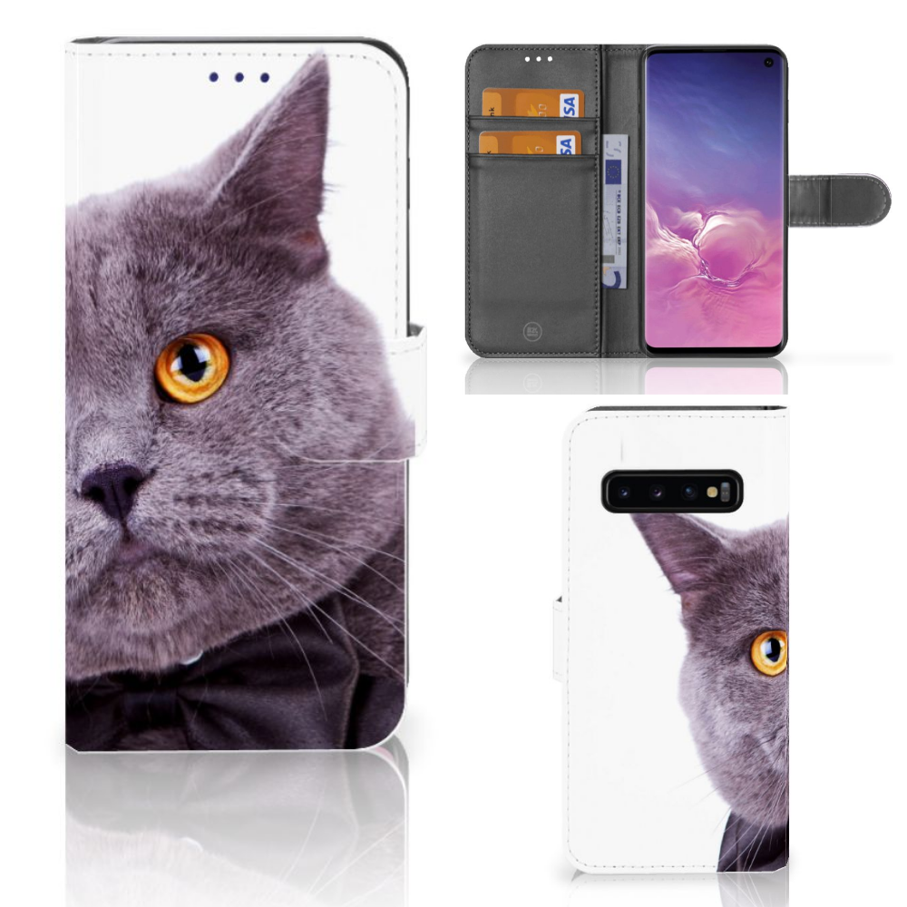 Samsung Galaxy S10 Telefoonhoesje met Pasjes Kat