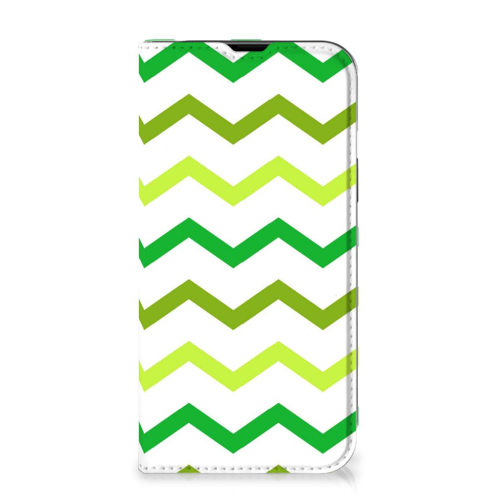 iPhone 14 Hoesje met Magneet Zigzag Groen - B2C Telecom