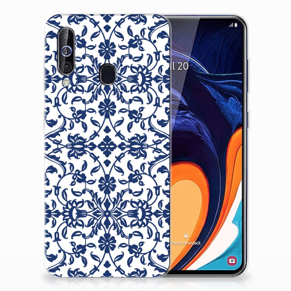 Samsung Galaxy A60 TPU Case Flower Blue