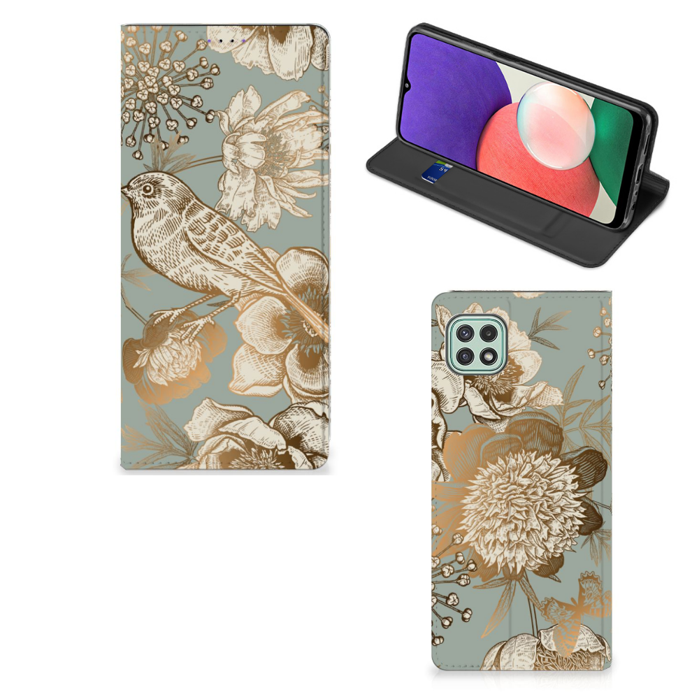 Smart Cover voor Samsung Galaxy A22 5G Vintage Bird Flowers - B2C Telecom