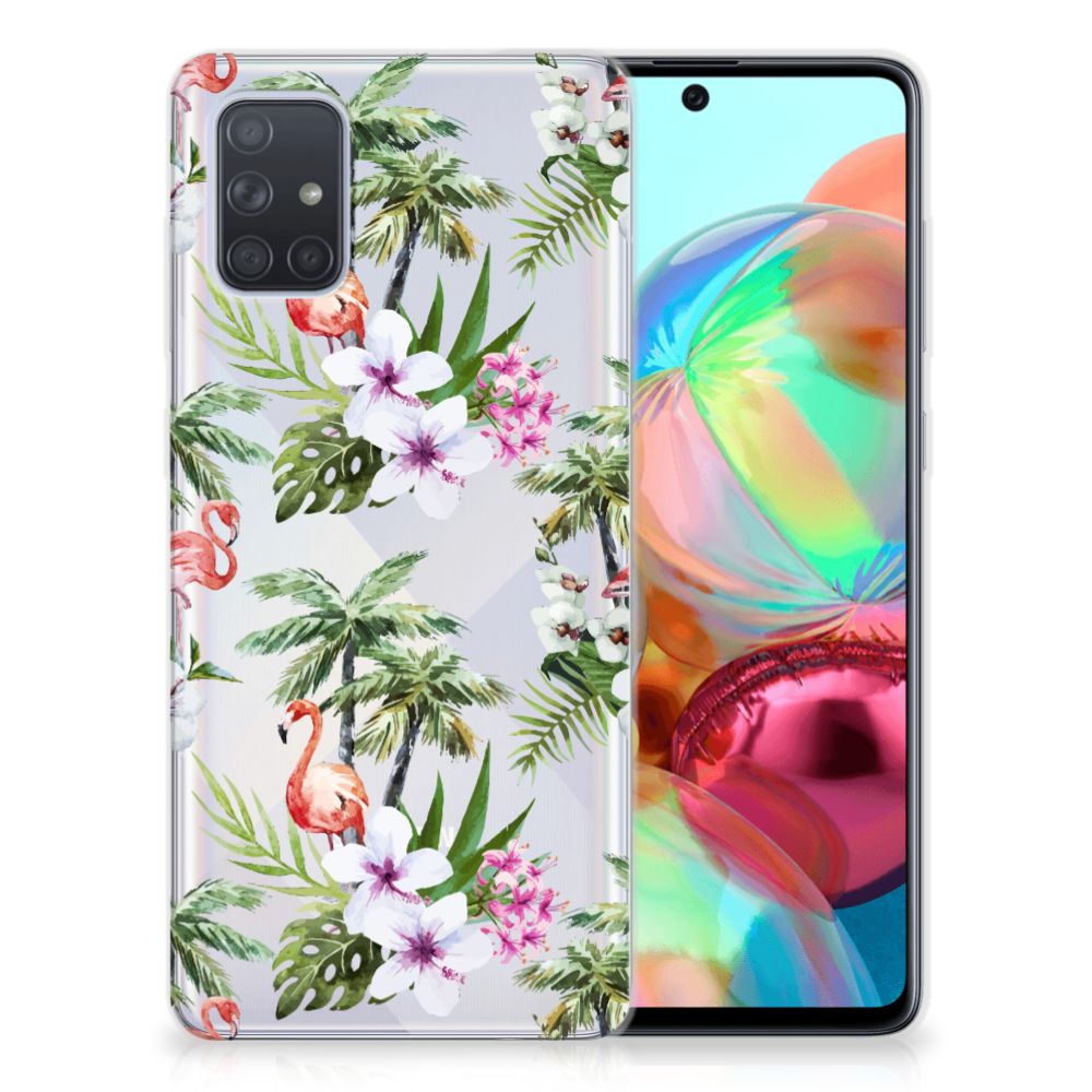 Samsung Galaxy A71 TPU Hoesje Flamingo Palms B2C Telecom
