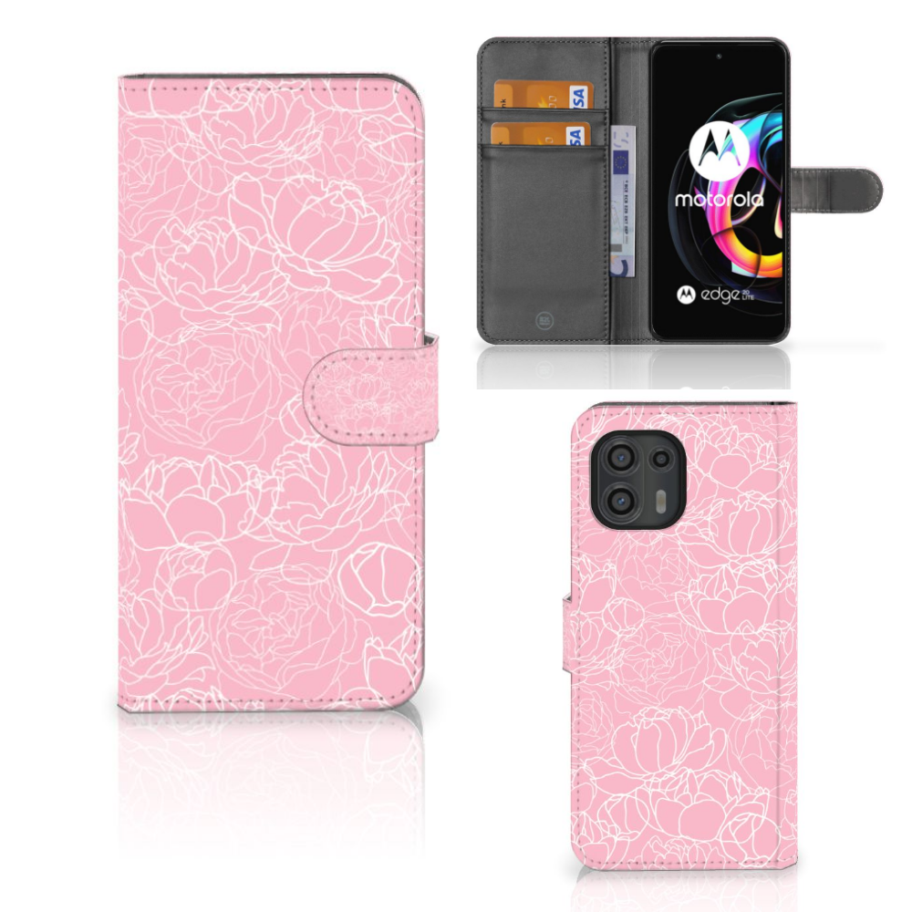 Motorola Edge 20 Lite Hoesje White Flowers