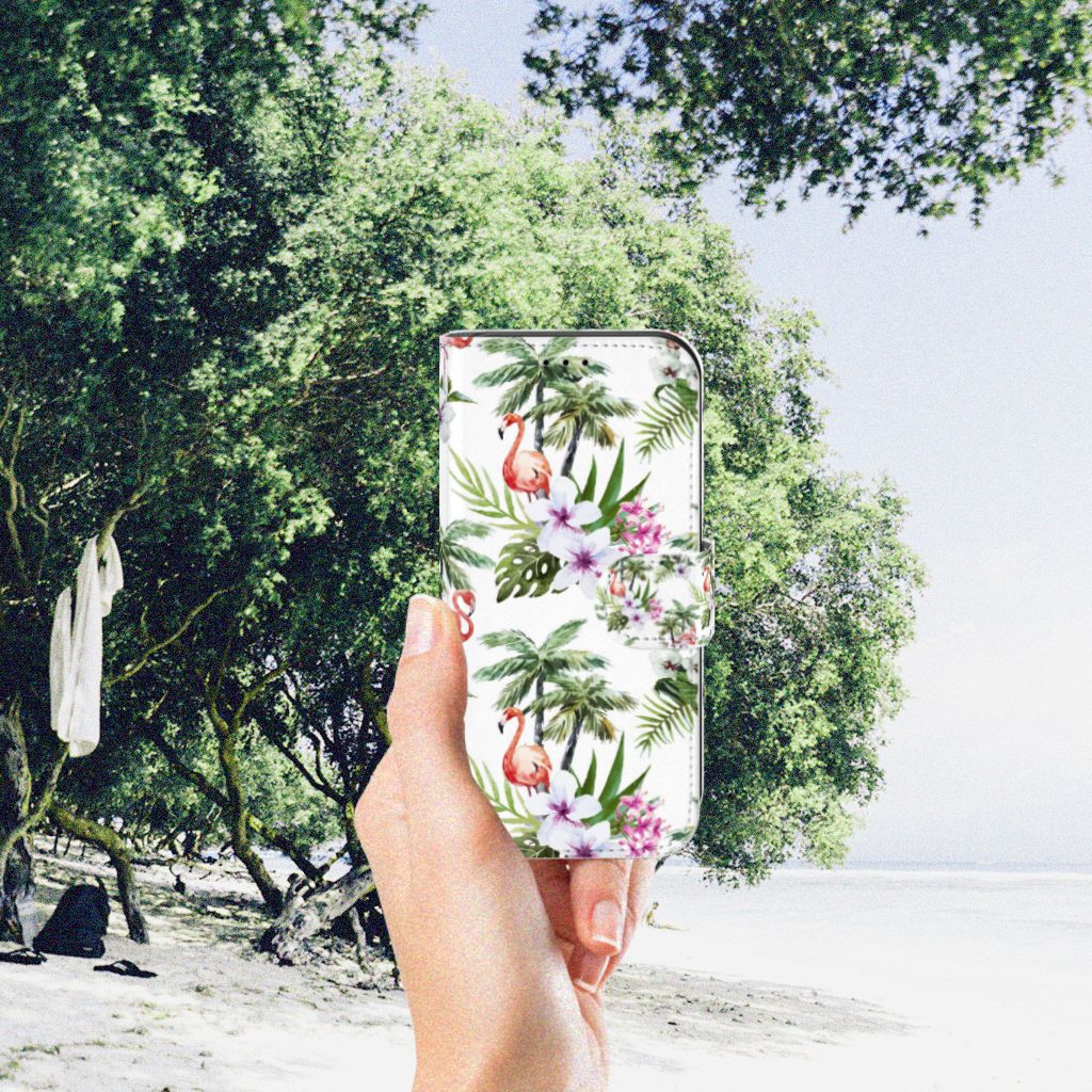 Apple iPhone 11 Pro Telefoonhoesje met Pasjes Flamingo Palms