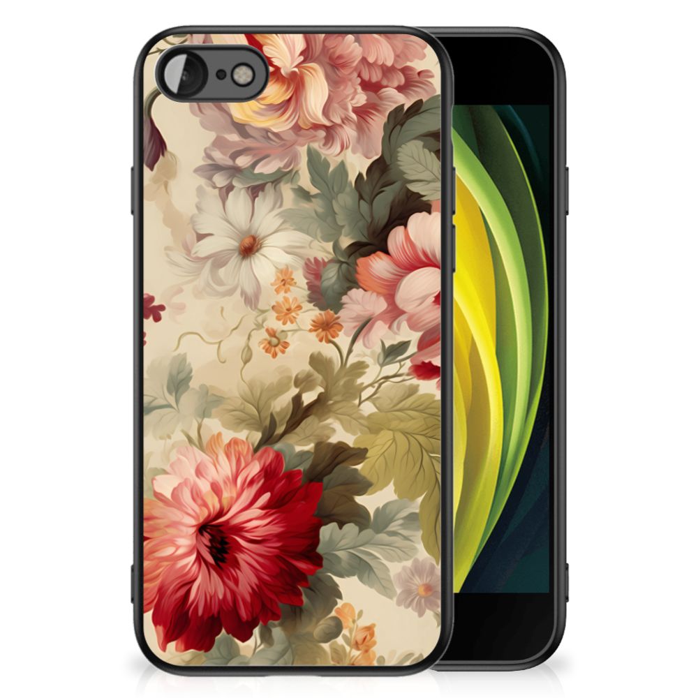 Bloemen Hoesje voor iPhone SE 2022 | SE 2020 | 7/8 Bloemen met kleurrijke bloemenprint en slim ontwerp.