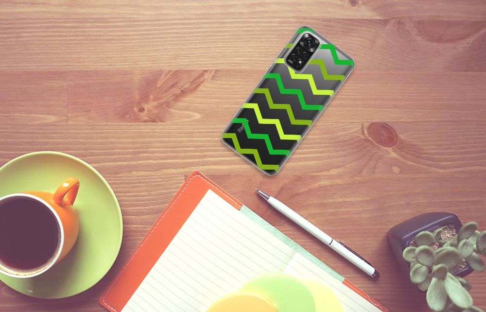 Xiaomi Redmi 10 | Redmi Note 11 4G TPU bumper Zigzag Groen B2C Telecom