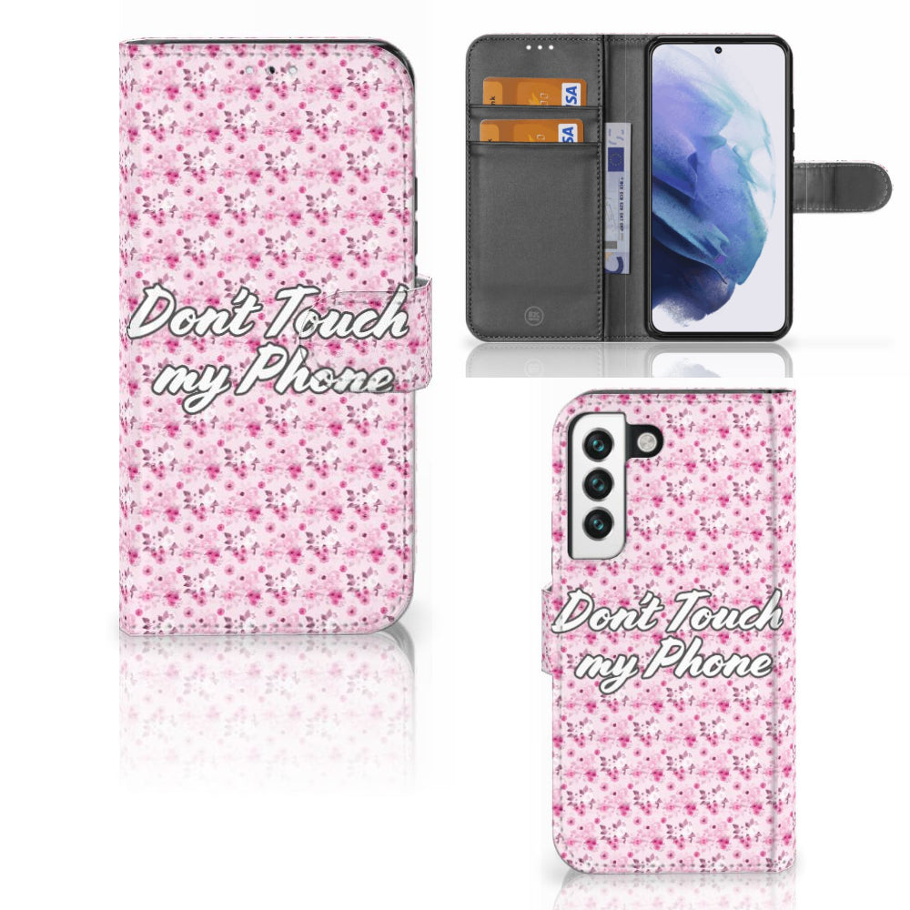 Samsung Galaxy S22 Portemonnee Hoesje Flowers Pink DTMP