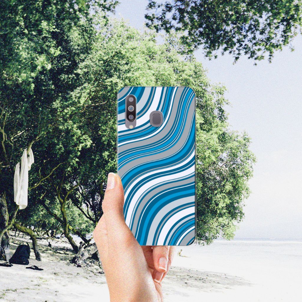 Samsung Galaxy M30 TPU bumper Waves Blue