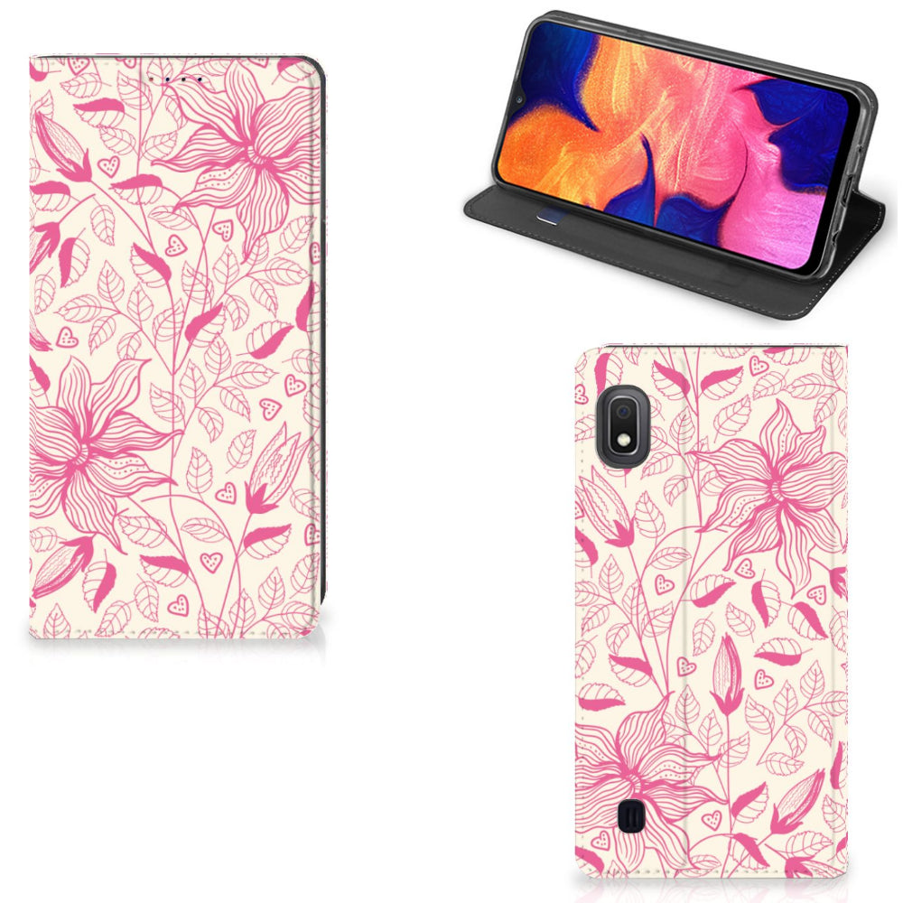 Samsung Galaxy A10 Smart Cover Pink Flowers