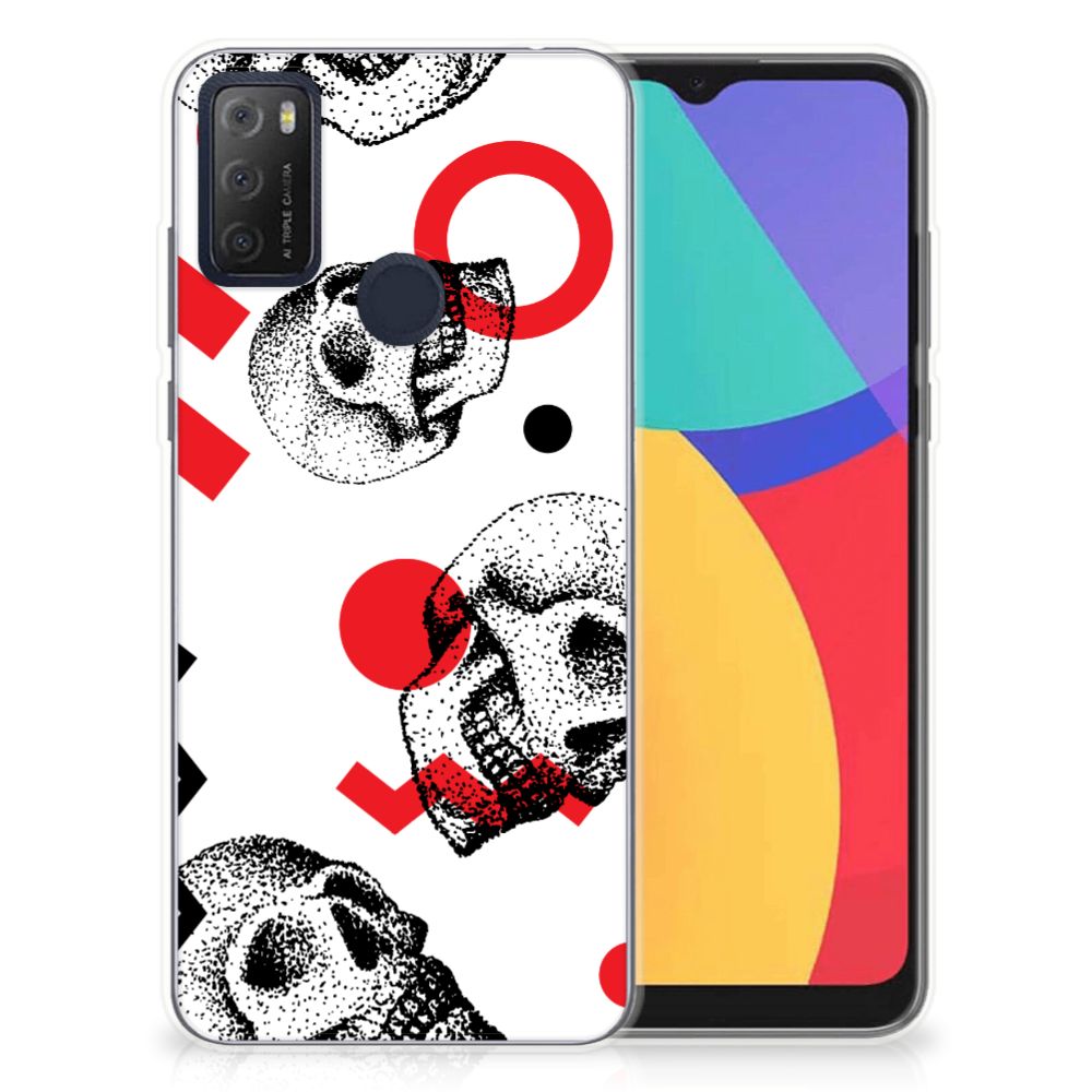 Silicone Back Case Alcatel 1S (2021) Skull Red B2C Telecom