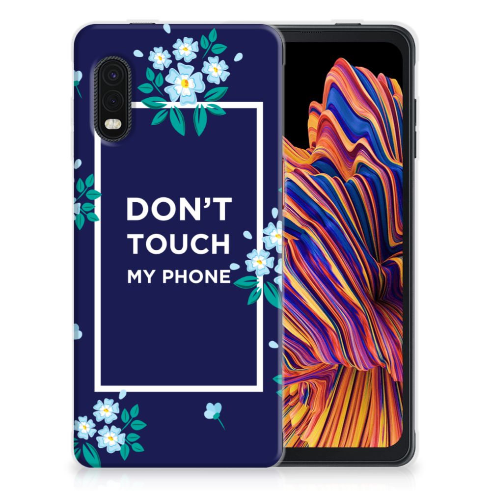 Samsung Xcover Pro Silicone-hoesje Flowers Blue DTMP B2C Telecom