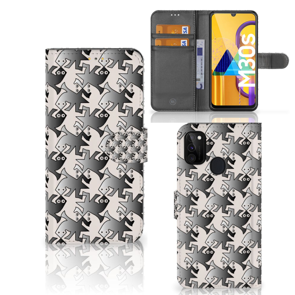 Samsung Galaxy M21 | M30s Telefoonhoesje met Pasjes Salamander Grey