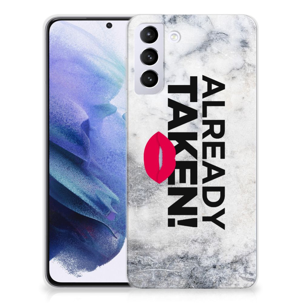 Samsung Galaxy S21 Plus Siliconen hoesje met naam Already Taken White B2C Telecom