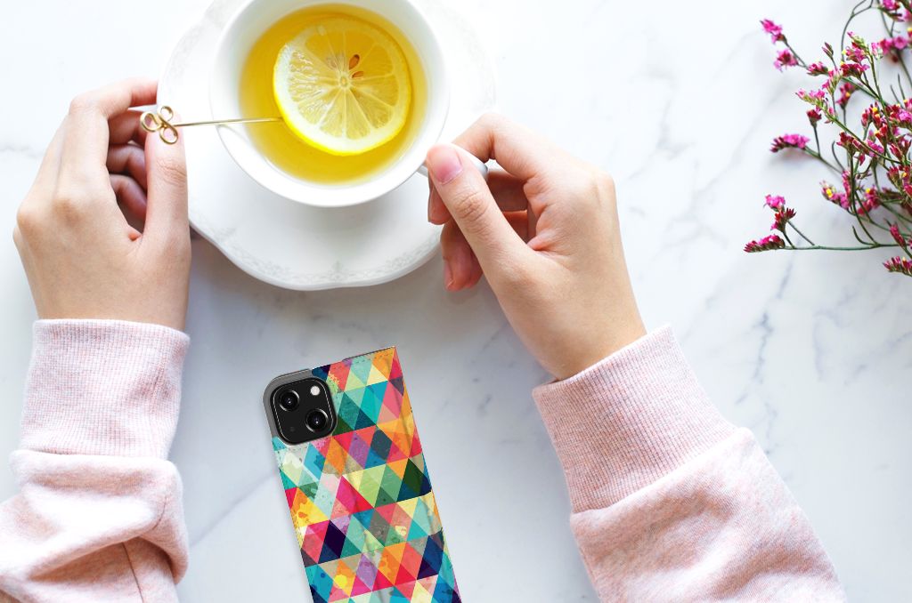 iPhone 13 Mini Hoesje met Magneet Geruit - B2C Telecom