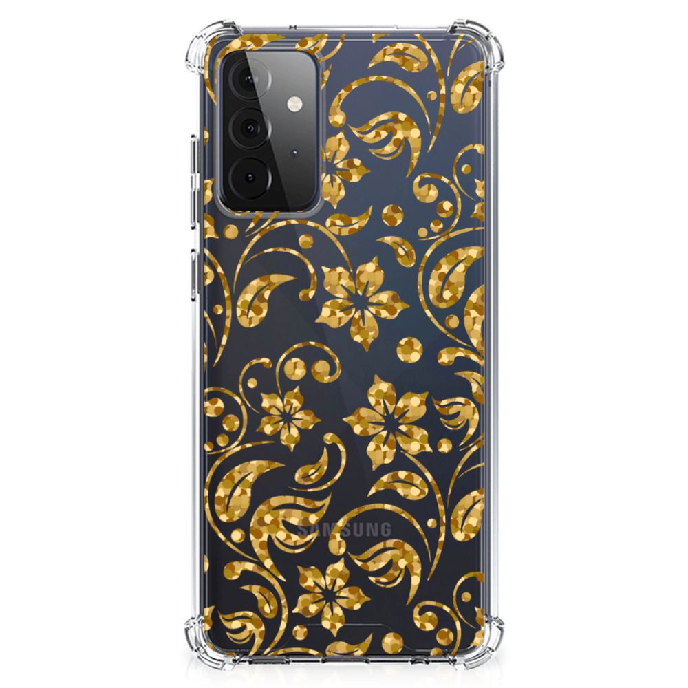 Samsung Galaxy A72 4G/5G Case Gouden Bloemen