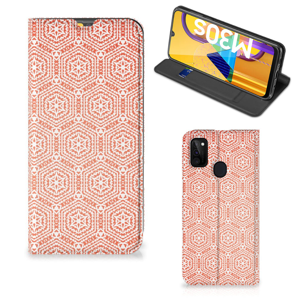 Samsung Galaxy M30s | M21 Hoesje met Magneet Pattern Orange