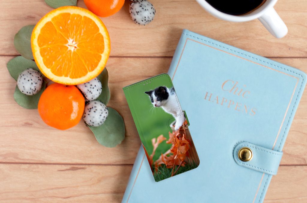 Motorola Moto G60 Telefoonhoesje met Pasjes Kitten