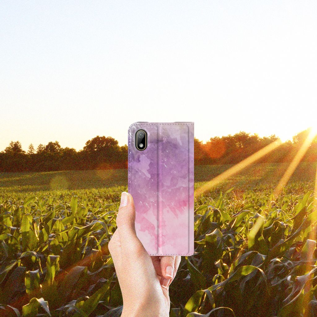 Bookcase Huawei Y5 (2019) Pink Purple Paint - B2C Telecom