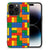 iPhone 15 Pro Back Case Blokken met kleurrijk LEGO patroon en schokabsorberend ontwerp.