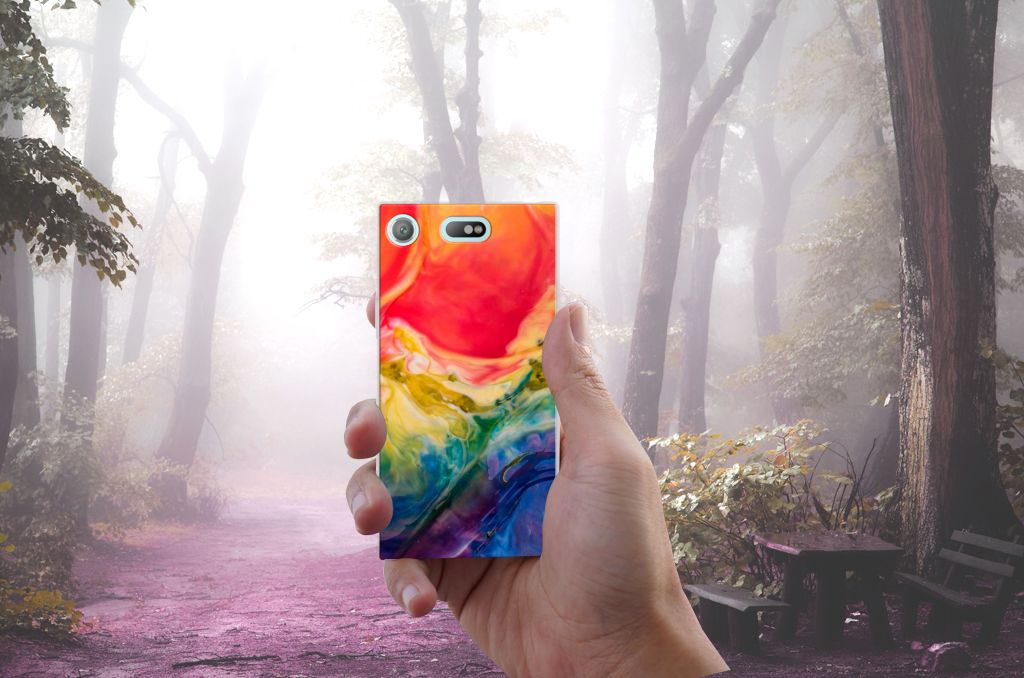 Hoesje maken Sony Xperia XZ1 Compact Watercolor Dark