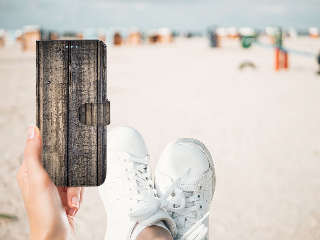 OPPO A74 4G Book Style Case Steigerhout