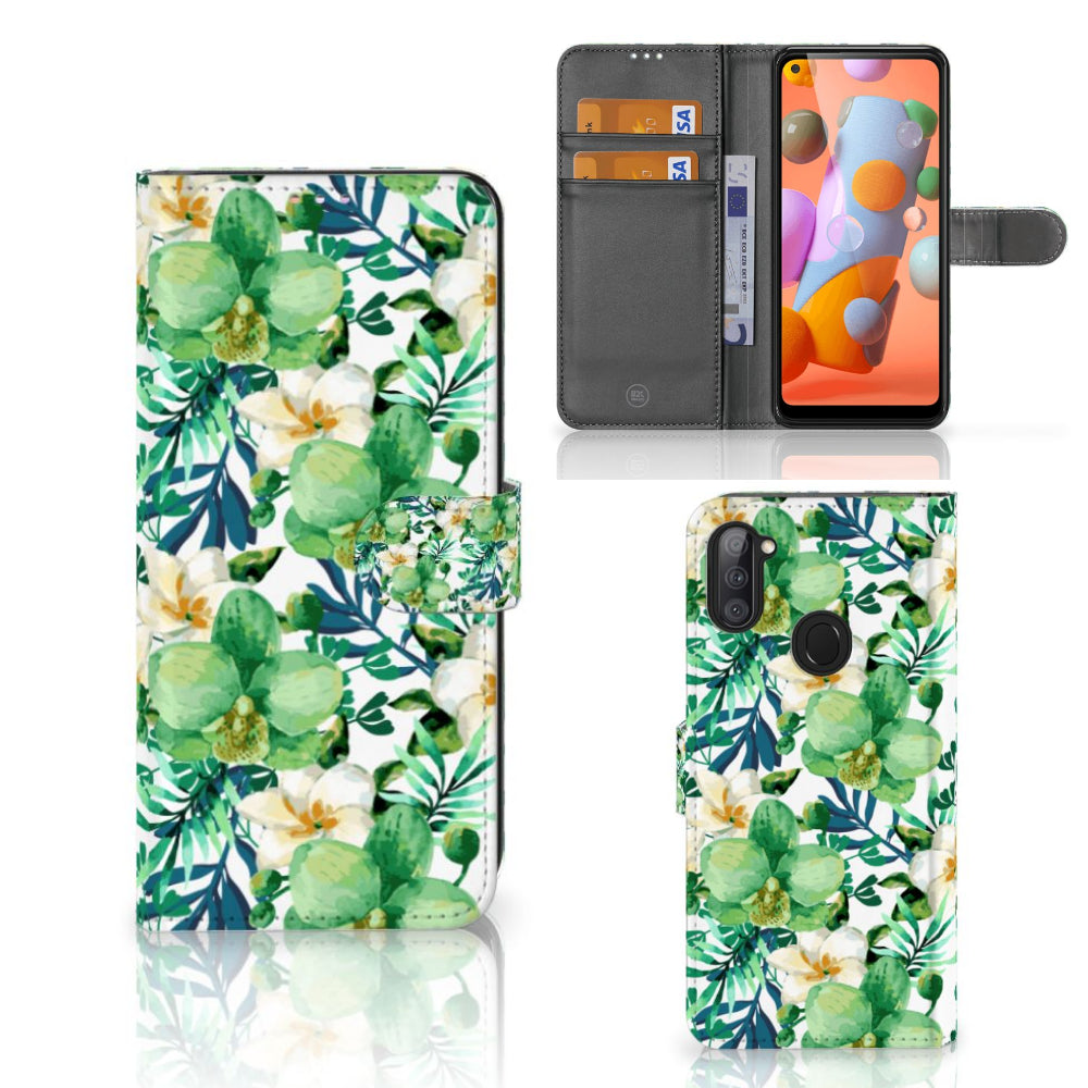 Samsung Galaxy M11 | A11 Hoesje Orchidee Groen