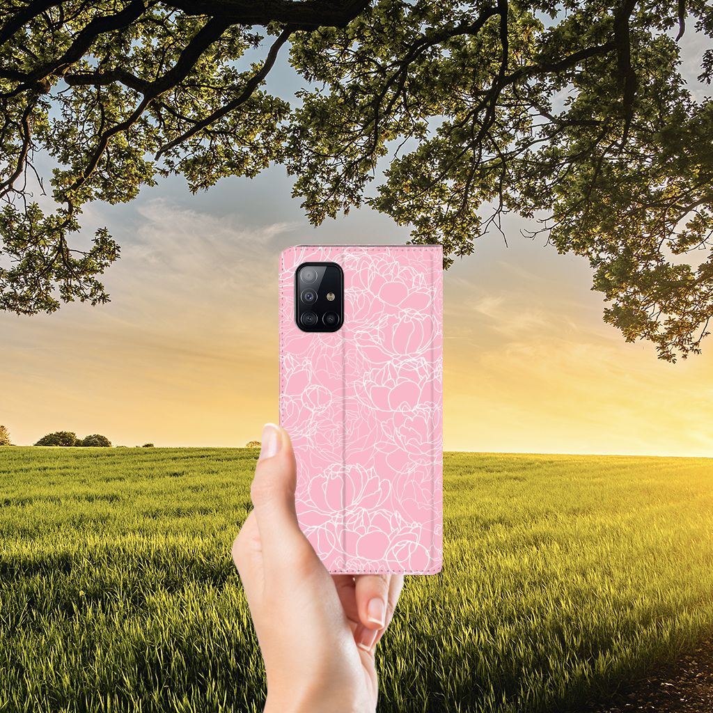 Samsung Galaxy A71 Smart Cover White Flowers - B2C Telecom
