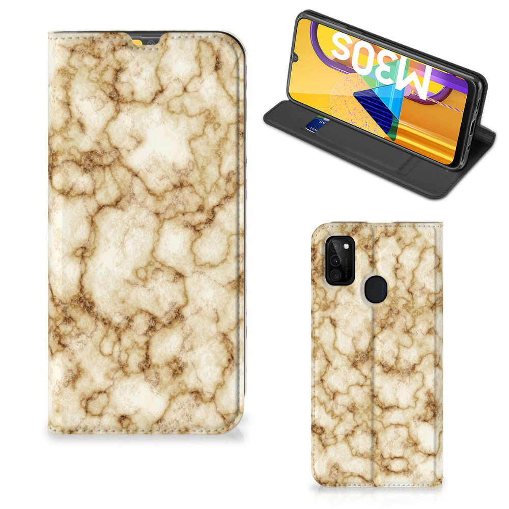 Samsung Galaxy M30s | M21 Standcase Marmer Goud - B2C Telecom