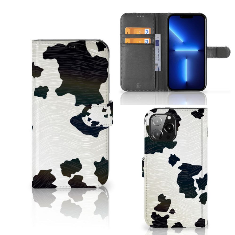 iPhone 13 Pro Max Telefoonhoesje met Pasjes Koeienvlekken