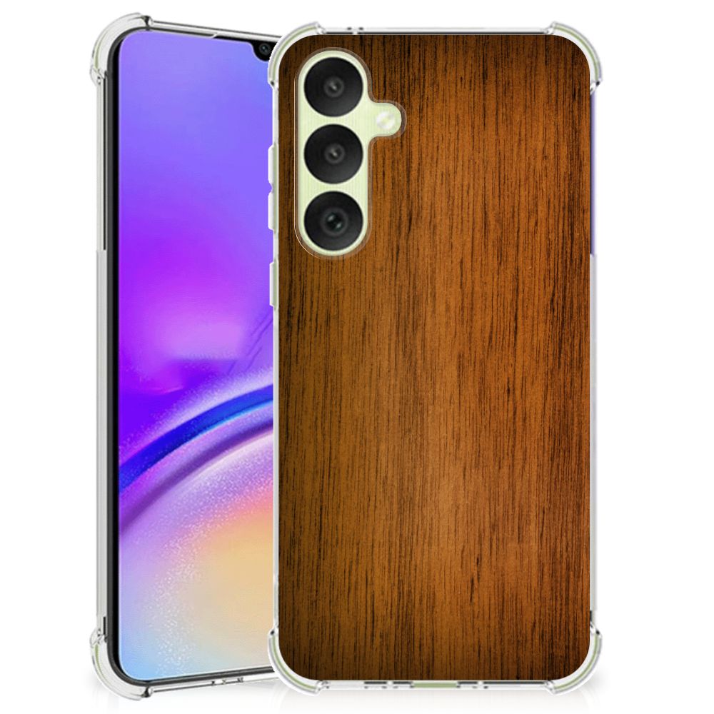 Samsung Galaxy A35 Stevig Telefoonhoesje Donker Hout
