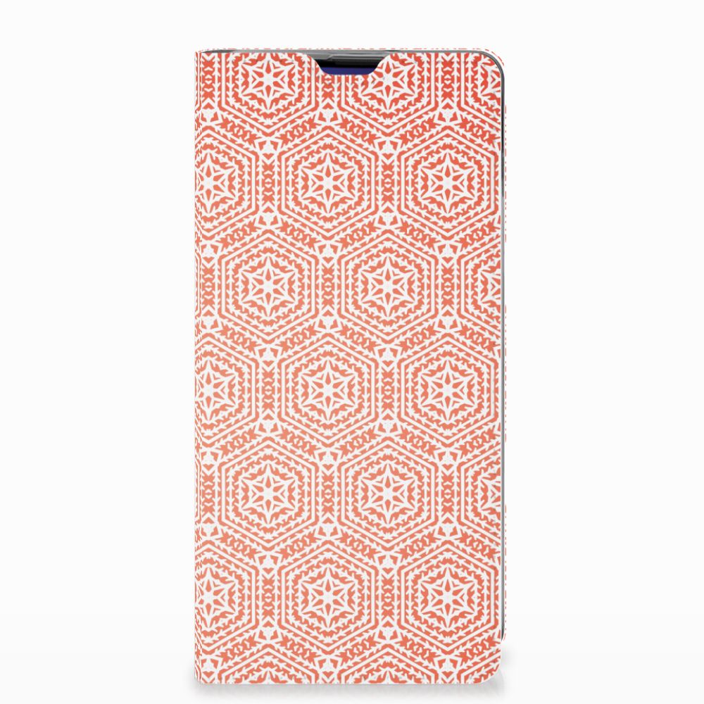 Samsung Galaxy S10 Plus Hoesje met Magneet Pattern Orange