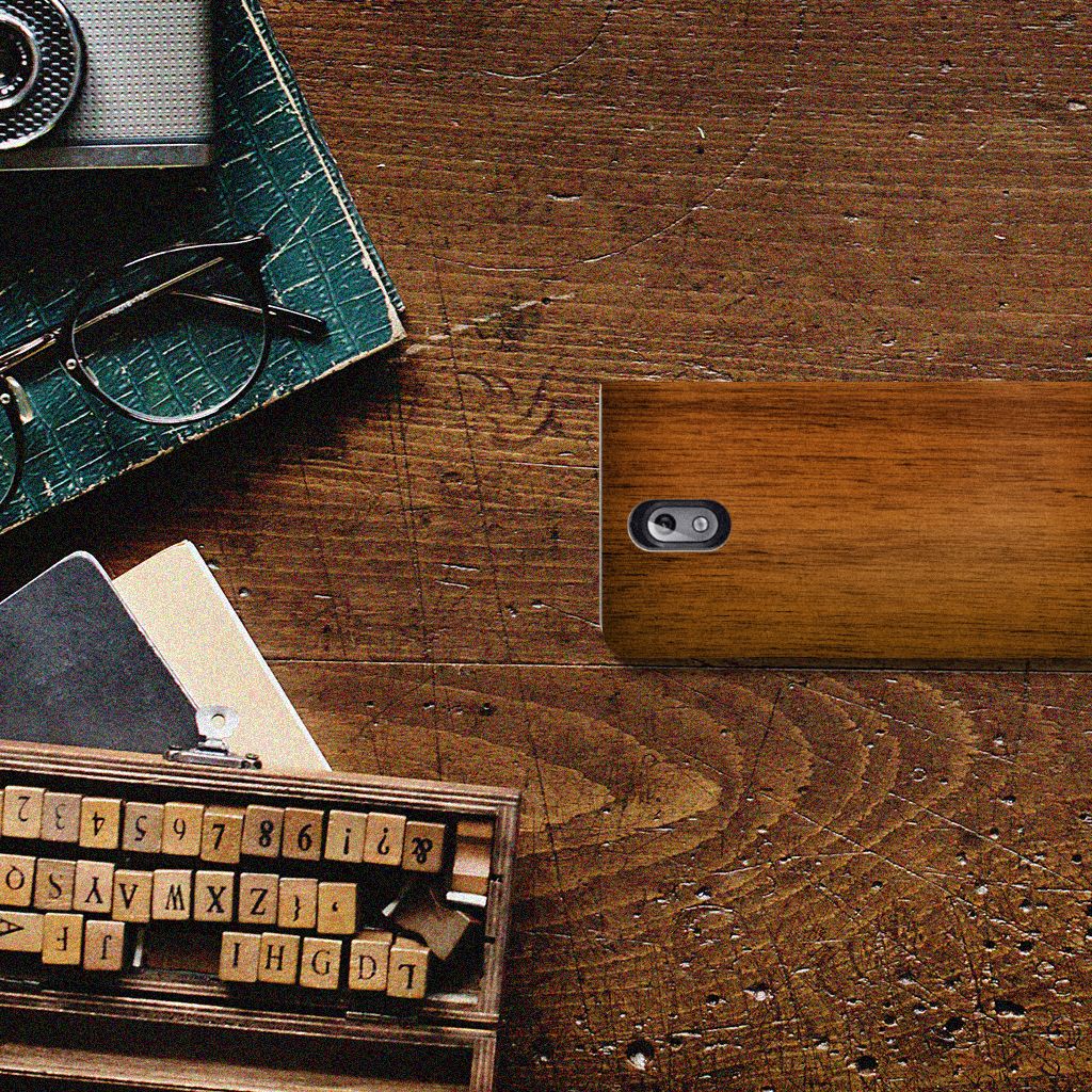 Nokia 3.1 (2018) Book Wallet Case Donker Hout