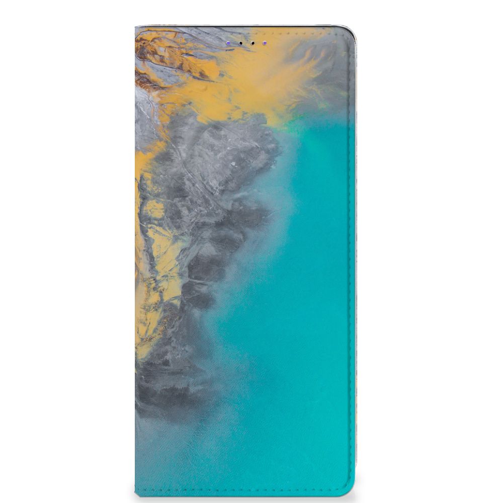 Samsung Galaxy A22 5G Standcase Marble Blue Gold