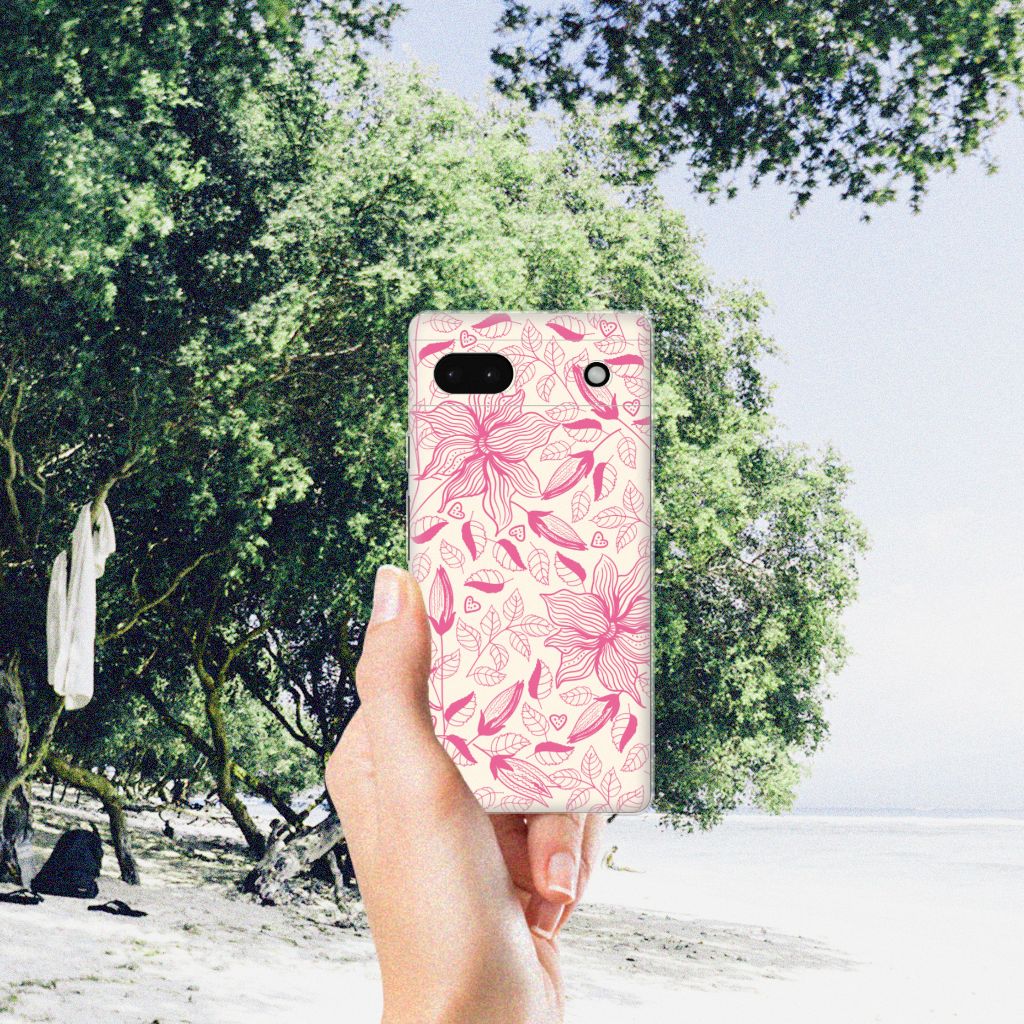 Google Pixel 6A TPU Case Pink Flowers B2C Telecom