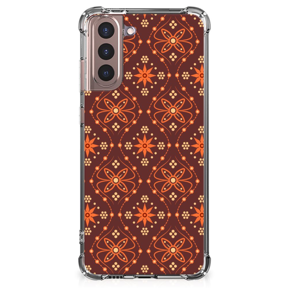 Samsung Galaxy S21 Plus Doorzichtige Silicone Hoesje Batik Brown B2C Telecom