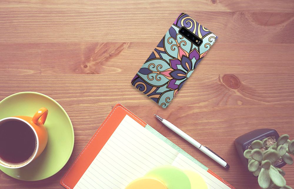 Samsung Galaxy S10 Plus Smart Cover Purple Flower