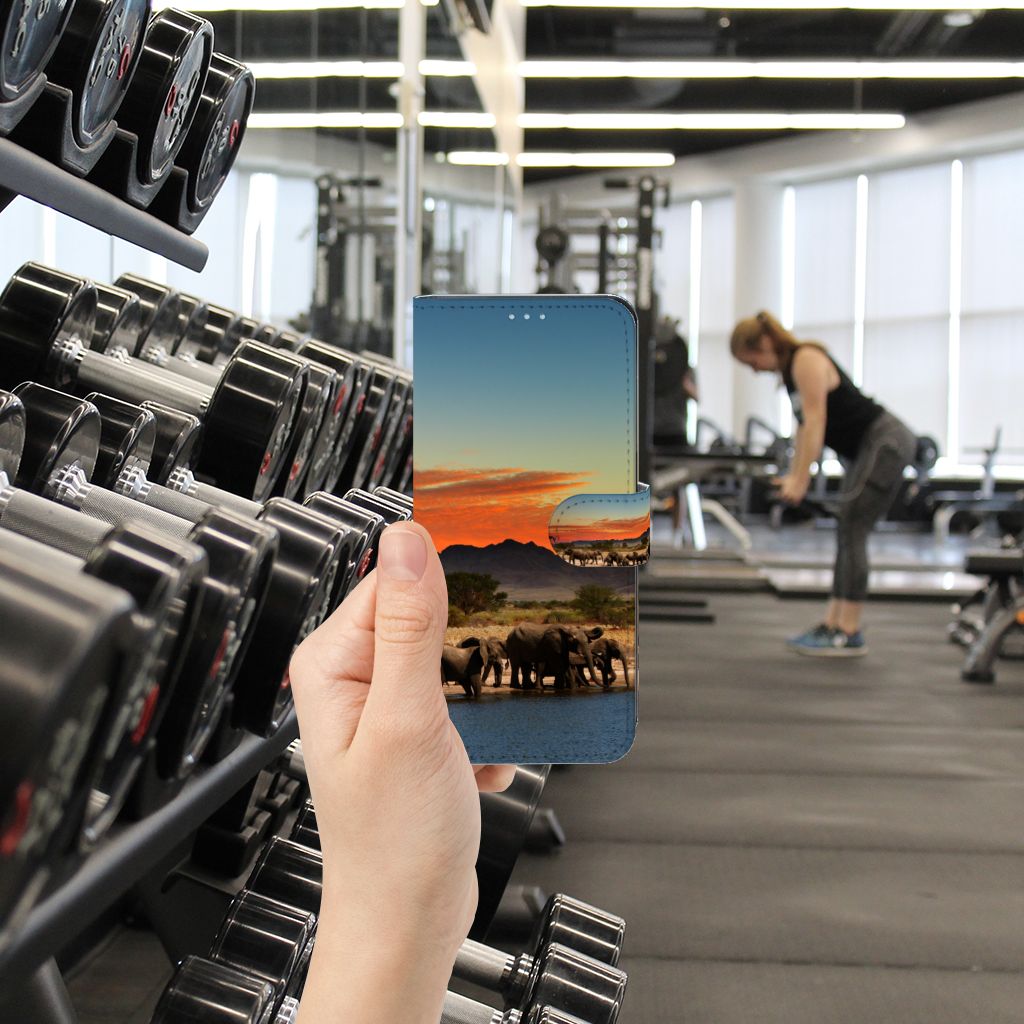 Samsung Galaxy A21s Telefoonhoesje met Pasjes Olifanten