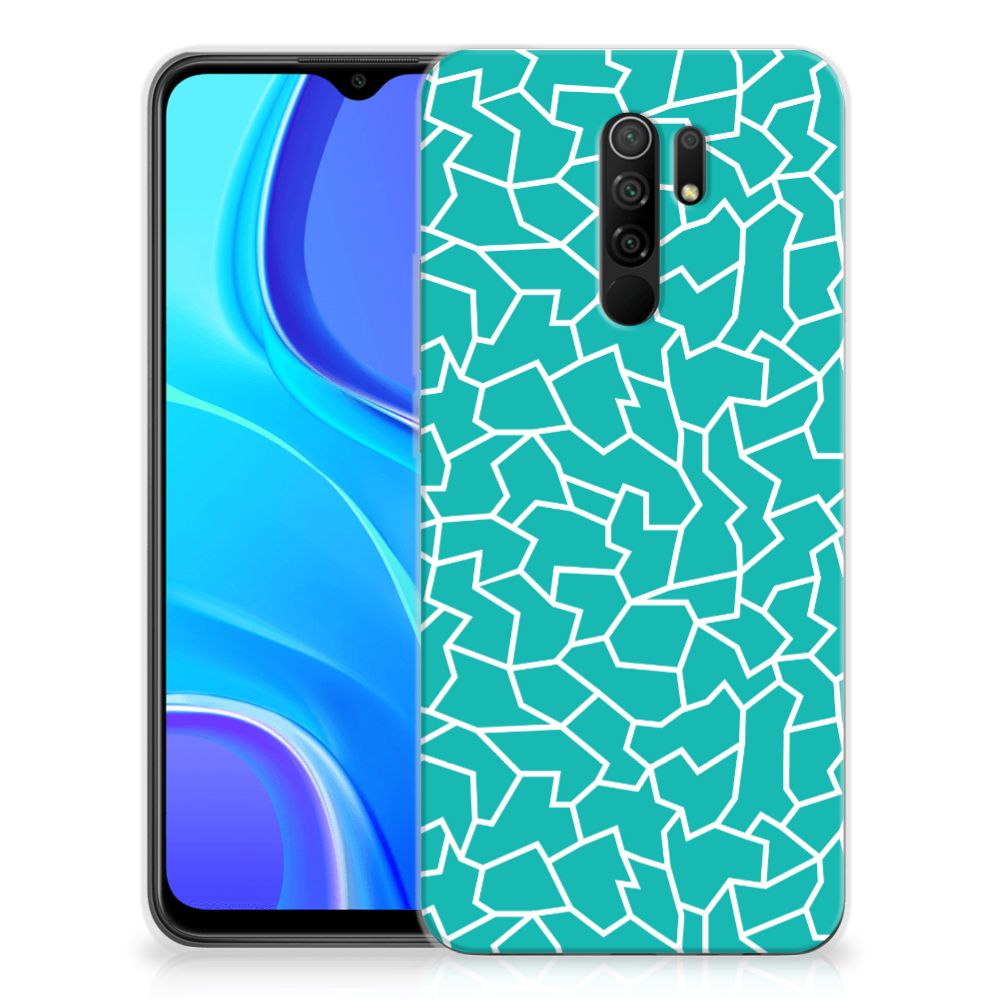 Xiaomi Redmi 9 Hoesje maken Cracks Blue B2C Telecom