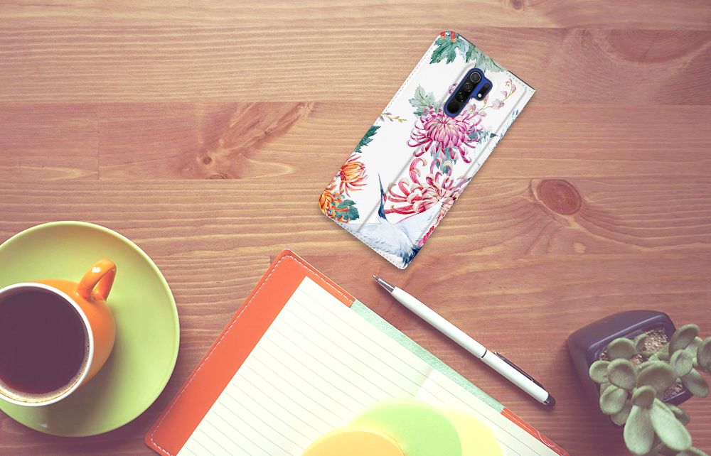 Xiaomi Redmi 9 Hoesje maken Bird Flowers - B2C Telecom