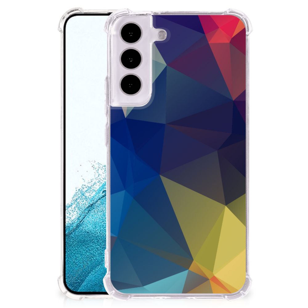 Samsung Galaxy S22 Shockproof Case Polygon Dark