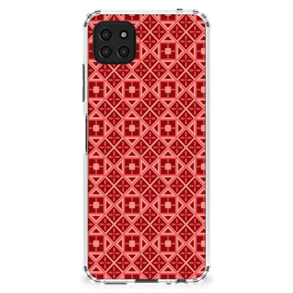 Samsung Galaxy A22 5G Doorzichtige Silicone Hoesje Batik Rood B2C Telecom