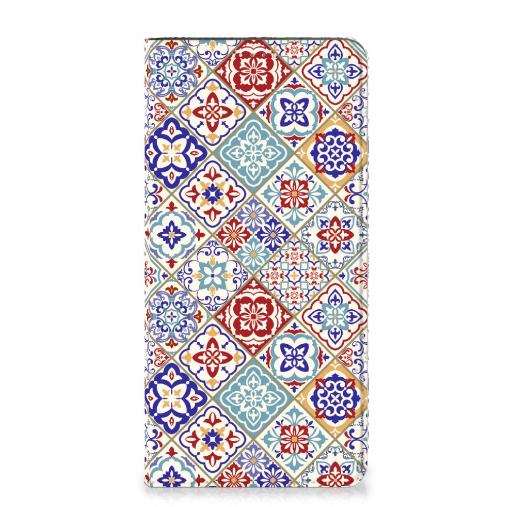 Samsung Galaxy A14 4G Standcase Tiles Color met kleurrijk tegelontwerp voor optimale bescherming en stijl.